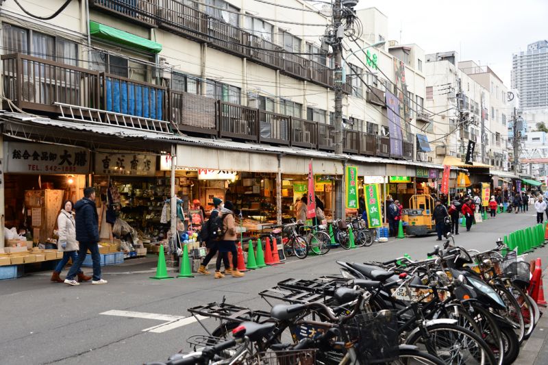 phố mua sắm quanh chợ cá Tsukuji Tokyo phố mua sắm quanh chợ cá Tsukuji Tokyo